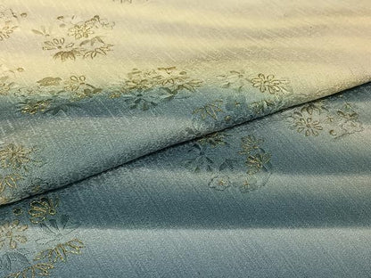 平和屋着物▽訪問着　単衣　刺繍　花丸文　暈し染め　金糸　正絹　逸品　AABJ1547jh