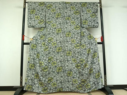 平和屋着物▽上質な小紋　単衣　花尽くし文　正絹　逸品　未使用　AABJ1553jh