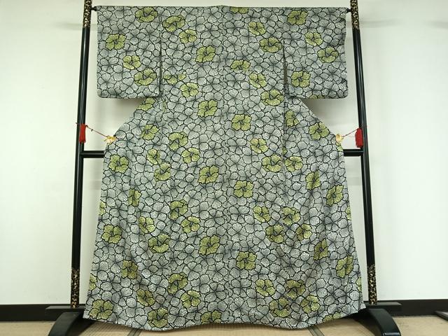 平和屋着物▽上質な小紋　単衣　花尽くし文　正絹　逸品　未使用　AABJ1553jh