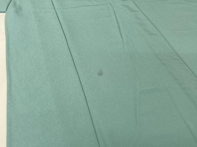 平和屋着物▽男性　色無地　単衣　白群色　AABJ1561jh