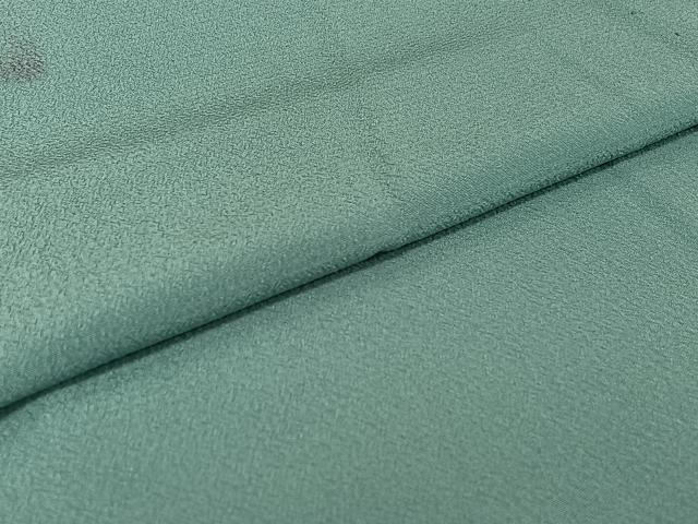 平和屋着物▽男性　色無地　単衣　白群色　AABJ1561jh