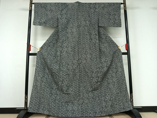 平和屋着物▽小紋　単衣　草花文　洗える着物　AABJ1562jh