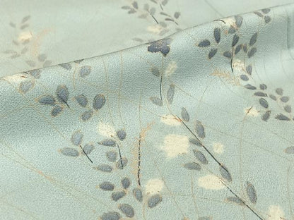 平和屋着物▽訪問着　単衣　絞り　草花文　正絹　逸品　AABJ1563jh