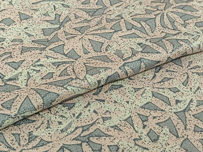 平和屋着物▽上質な小紋　単衣　笹の葉文　正絹　逸品　AABJ1567jh