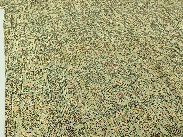 平和屋着物▽上質な小紋　単衣　草花文　正絹　逸品　AABJ1570jh