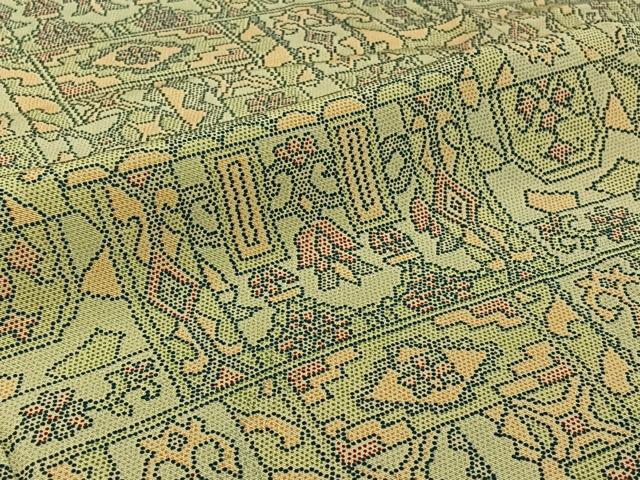 平和屋着物▽上質な小紋　単衣　草花文　正絹　逸品　AABJ1570jh