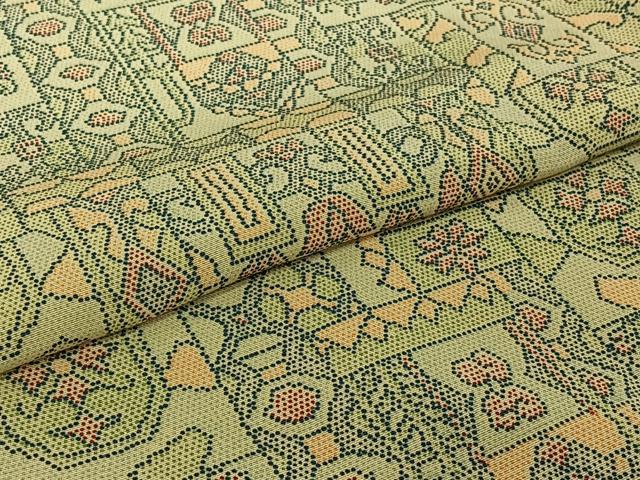 平和屋着物▽上質な小紋　単衣　草花文　正絹　逸品　AABJ1570jh