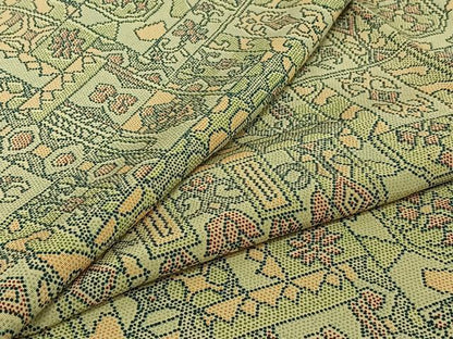 平和屋着物▽上質な小紋　単衣　草花文　正絹　逸品　AABJ1570jh