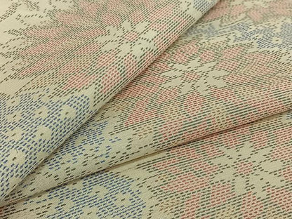 平和屋着物▽本場大島紬　白大島　単衣　地紙花文　正絹　逸品　AABJ1571jh