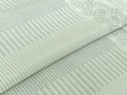 平和屋着物▽本塩沢　単衣　麻の葉横段文　正絹　逸品　AABJ1579jh