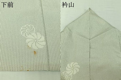 平和屋着物▽本塩沢　単衣　舞花文　正絹　逸品　AABJ1580jh