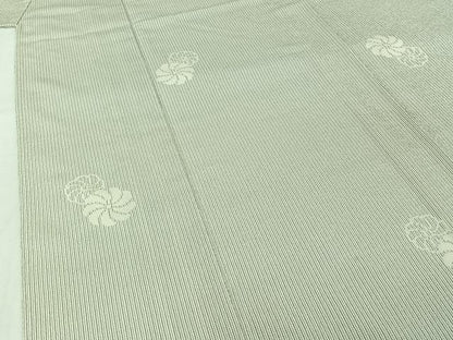 平和屋着物▽本塩沢　単衣　舞花文　正絹　逸品　AABJ1580jh