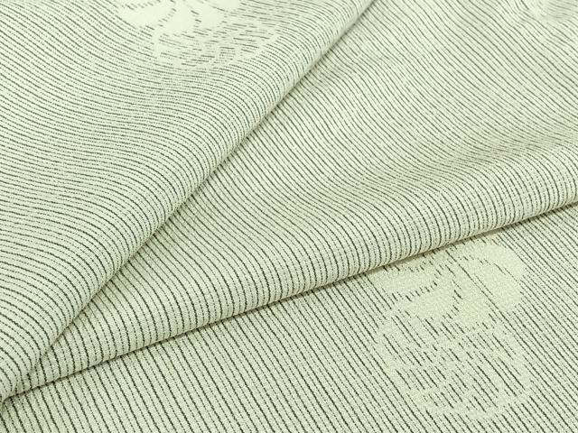 平和屋着物▽本塩沢　単衣　舞花文　正絹　逸品　AABJ1580jh