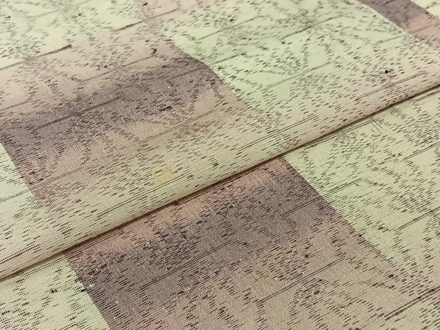 平和屋着物▽上質な紬　単衣　麻の葉文様　正絹　逸品　AABJ1584jh