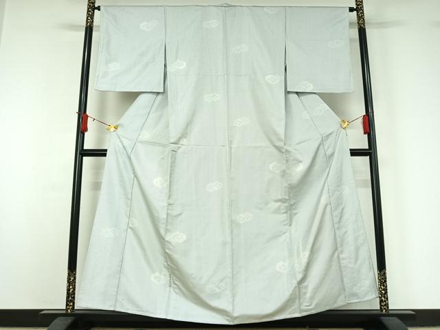 平和屋着物▽上質な紬　単衣　亀甲花文　正絹　逸品　AABJ1585jh