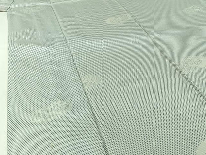 平和屋着物▽上質な紬　単衣　亀甲花文　正絹　逸品　AABJ1585jh