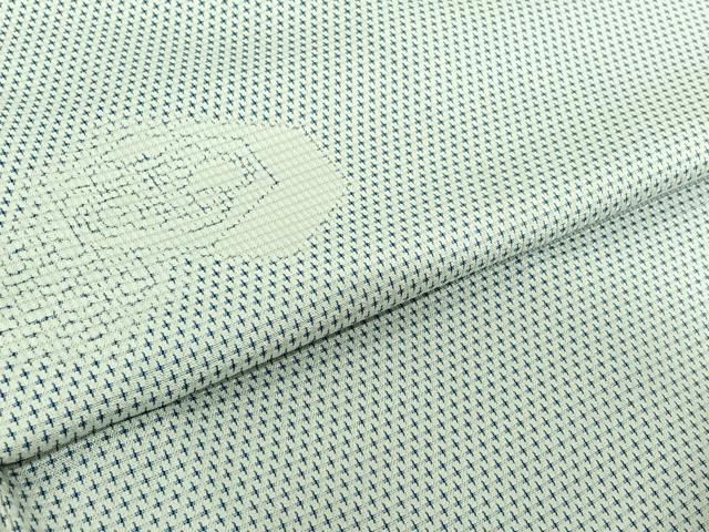 平和屋着物▽上質な紬　単衣　亀甲花文　正絹　逸品　AABJ1585jh