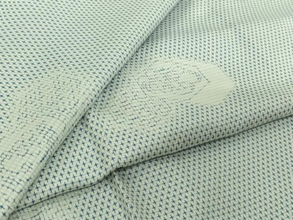 平和屋着物▽上質な紬　単衣　亀甲花文　正絹　逸品　AABJ1585jh