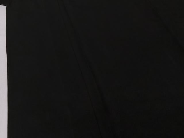 平和屋着物▽男性　黒紋付　単衣　暗黒色　正絹　逸品　AABJ1587jh