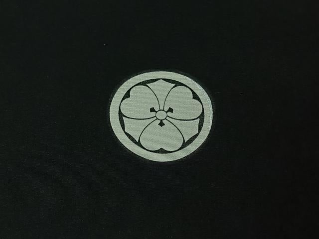 平和屋着物▽男性　黒紋付　単衣　暗黒色　正絹　逸品　AABJ1587jh