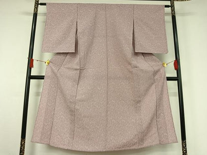 平和屋着物▽お召　単衣　霞文　銀通し地　正絹　逸品　AABJ1591jh
