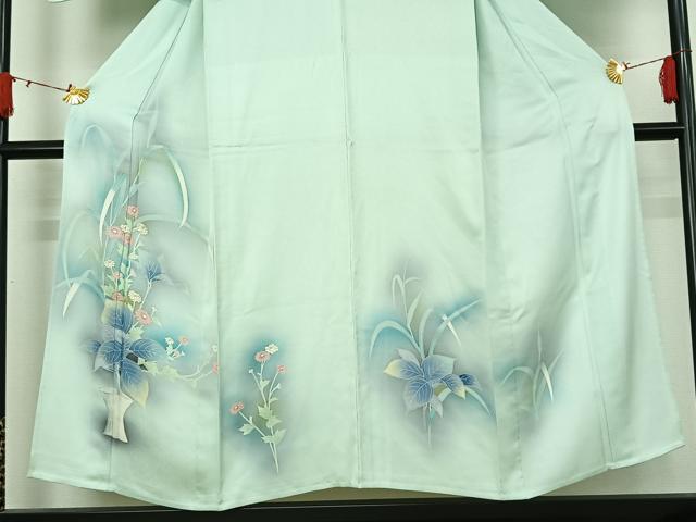 平和屋着物▽訪問着　単衣　飾花文　暈し染め　金彩　正絹　逸品　AABJ1593jh