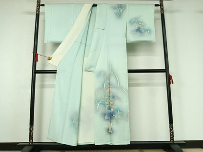 平和屋着物▽訪問着　単衣　飾花文　暈し染め　金彩　正絹　逸品　AABJ1593jh
