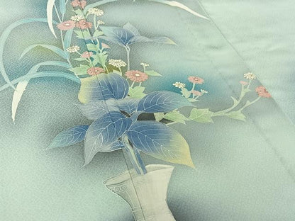 平和屋着物▽訪問着　単衣　飾花文　暈し染め　金彩　正絹　逸品　AABJ1593jh