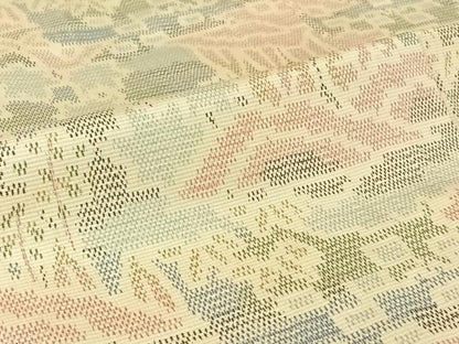 平和屋着物▽上質な紬　単衣　風景文　正絹　逸品　AABJ1599jh