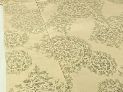 平和屋着物▽上質な紬　単衣　正倉院花文　正絹　逸品　AABJ1601jh