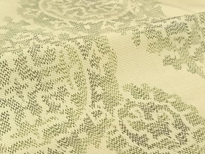 平和屋着物▽上質な紬　単衣　正倉院花文　正絹　逸品　AABJ1601jh