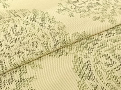 平和屋着物▽上質な紬　単衣　正倉院花文　正絹　逸品　AABJ1601jh