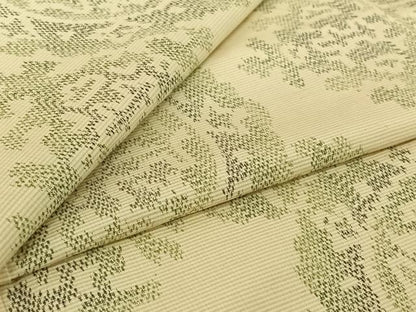 平和屋着物▽上質な紬　単衣　正倉院花文　正絹　逸品　AABJ1601jh