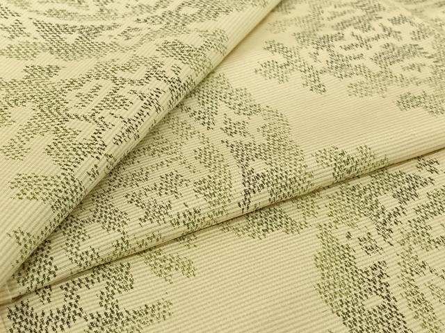 平和屋着物▽上質な紬　単衣　正倉院花文　正絹　逸品　AABJ1601jh