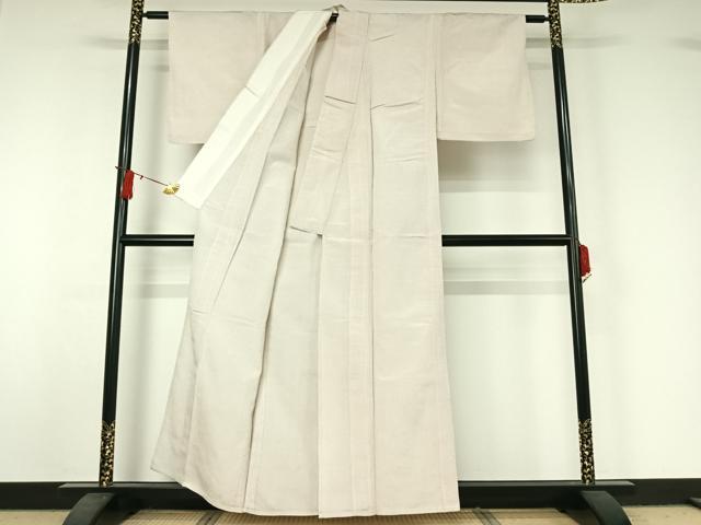 平和屋着物▽本塩沢　単衣　蚊絣　正絹　逸品　AABJ1607jh