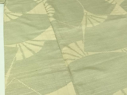 平和屋着物▽本場大島紬　単衣　舞扇文　正絹　逸品　AABJ1609jh