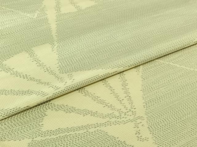 平和屋着物▽本場大島紬　単衣　舞扇文　正絹　逸品　AABJ1609jh