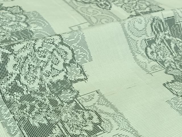 平和屋着物▽本場村山大島紬　単衣　短冊花文　正絹　逸品　AABJ1611jh