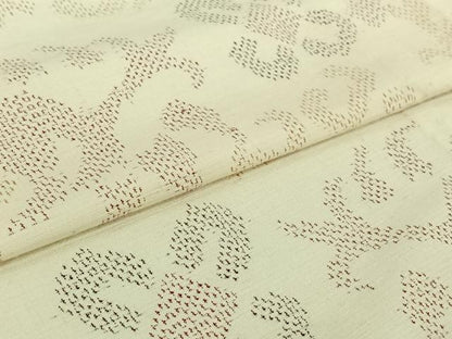 平和屋着物▽上質な紬　単衣　花唐草文　正絹　逸品　AABJ1612jh
