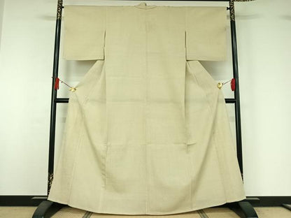 平和屋着物▽本塩沢　単衣　蚊絣　正絹　逸品　AABJ1616jh