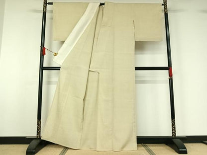 平和屋着物▽本塩沢　単衣　蚊絣　正絹　逸品　AABJ1616jh