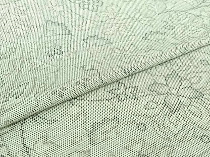 平和屋着物▽上質な小紋　単衣　草花文　正絹　逸品　AABJ1617jh