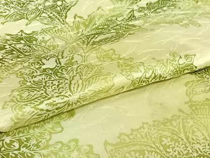 平和屋着物▽上質な小紋　単衣　更紗花文　暈し染め　正絹　逸品　AABJ1620jh