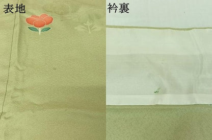 平和屋着物▽上質な小紋　単衣　草花文　正絹　逸品　AABJ1624jh