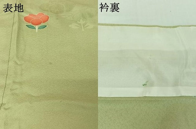 平和屋着物▽上質な小紋　単衣　草花文　正絹　逸品　AABJ1624jh