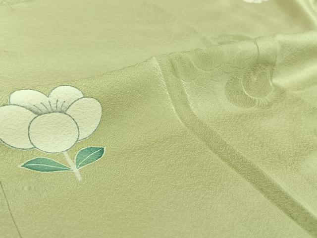 平和屋着物▽上質な小紋　単衣　草花文　正絹　逸品　AABJ1624jh