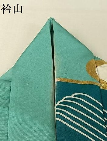 平和屋着物▽男性　訪問着　単衣　立波文　金彩　洗える着物　AABJ1626jh