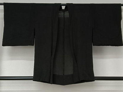 平和屋着物▽羽織　スリーシーズン　春夏秋　塵除け　暗黒色　正絹　逸品　AABJ1627jh