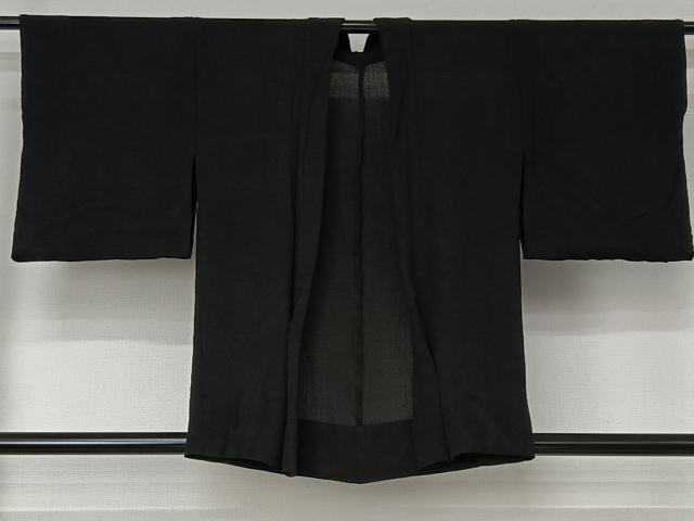 平和屋着物▽羽織　スリーシーズン　春夏秋　塵除け　暗黒色　正絹　逸品　AABJ1627jh