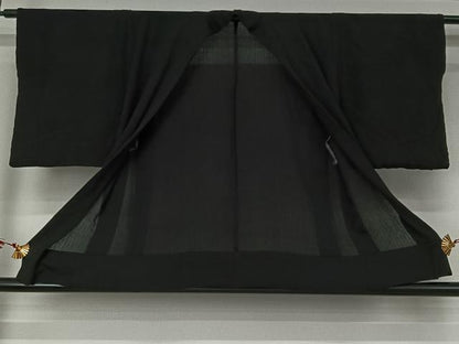 平和屋着物▽羽織　スリーシーズン　春夏秋　塵除け　暗黒色　正絹　逸品　AABJ1627jh